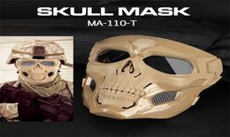 Party Masks Halloween Cosplay Party Military Mask Tactical Skull Masks Adjustable Hunting Face Mask CS Shooting Full Face Paintbal4594536