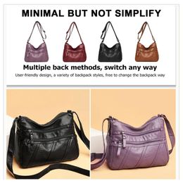 Bag Portable Solid Colour Crossbody Handbag Casual Women PU Leather Shopping Street Shoulder Purse Daily Large Top-handle Satchel