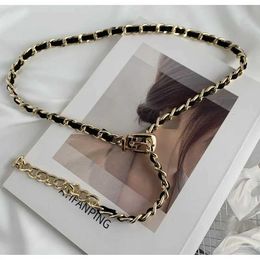 Fashion Accessories Women Waist Chain Belt Gold Bo Dress Belt Female Leather Belt Mini Fashion Woman Thin Chain Cloth Accessories J240506