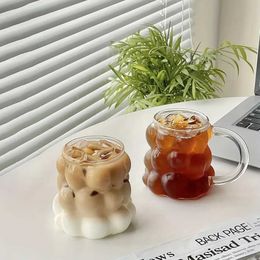 Tumblers 1 piece of 350ml grape glass coffee cup fashionable design heat-resistant beverage ice summer gift H240506