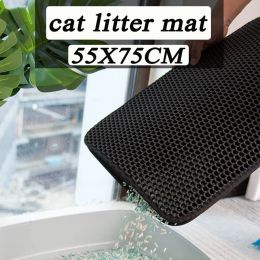 Houses Cat Litter Mat Double Layer Pet Toilet Waterproof Pet Litter Box Mat Non Slip Sand Cat Washable Mat Clean Pad Pet Accessories