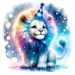 Stitch Fairy Dust Square Drills Crystal Full AB 5D Diy Diamond Painting Cross Stitch Color Lion Embroidery Mosaic Home Decor Needlework