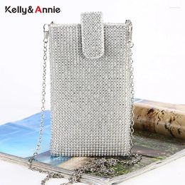 Shoulder Bags Luxury Designer Crystal Chain Women Bag Rhinestone Small Phone Ladies Mini Crossbody Messenger Purse Female