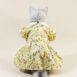 Dog Apparel Doll Collar Cat Clothes Yellow Pet Clothing Puppy Skirt Supplies Accessories Dress