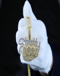 Iced Out Sparking Necklace Bling Baguette Cubic Zirconia Cz Intial Name Boss Letters pendent Necklaces for men boy Charm Hip Hop j2020403