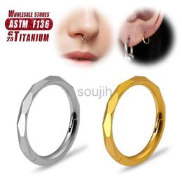 Body Arts F136 Titanium Nose piercing Hoop ring septum Ladies CZ Clicker 16g Cartilage Labret Stud tragus Clicker Earrings Body Jewellery d240503