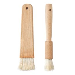 Brushes 2Pcs Kitchen Oil Brush BBQ Grill Basting Brush Pastry Brush Natural Bristle Coffee Grinder Cleaning Brush Kitchen Accessories