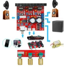 Amplifiers TDA2030A 2.1 Stereo Audio Amplifier 3 Channel Subwoofer Bass Amplifier Board