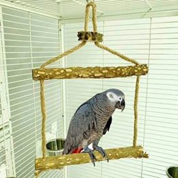 Toys Large Bird Chicken Swing Toy Parrot Macaw Hens Wood Stand Perch Bird Cage Training Stand Holder Chew Toy For Hens Medium Birds