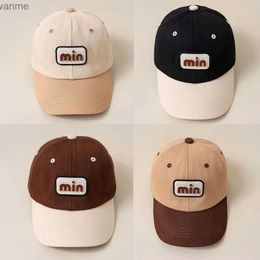 CAPS HATS Match Color Childrens Baseball Hat Korean Alfabet Justerbart Baby Foot Hat Spring Autumn Sun Hat Boys and Girls WX