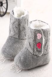 Baby Girl Winter Snow Boots Crochet Knit Fleece Baby shoes Toddler Wool Infant Warm Soft Sole First Walkers Cotton Bottom Shoes 5p1943896