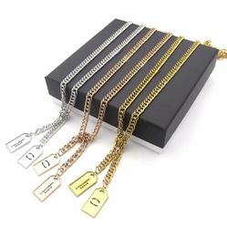 Fashion Lady Women Titanium steel Black Enamel C Letter 18K Plated Gold Long Necklaces With Double Square Pendants Sweate4727983