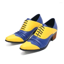 Casual Shoes Men's Summer Breathable Handmade Italian Color Blue Oxfords Mens Dress Business Leather