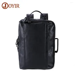 Backpack Multi-functiona Men PU Leather Fashion Male School Travel Bag 15.6" Laptop Teenager S