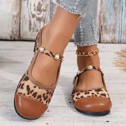 Slippers Crystal Bead Luxury Women Flats Shoes Leopard Casual Sandals 2024 Designer Summer Flip Flops Dress Femme Slides