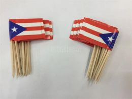 Accessories 300pcs Puerto Rico Toothpick Flags Paper Food Picks Dinner Cake Toothpicks Cupcake Decoration Fruit Cocktail Sticks Topper Flag