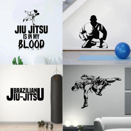 Stickers Wall Sticker Brazilian JiuJitsu Martial Arts Fight Wrestling Throw Sport Vinyl Dedal Bedroom Living Room Decor Teen Quote Mural