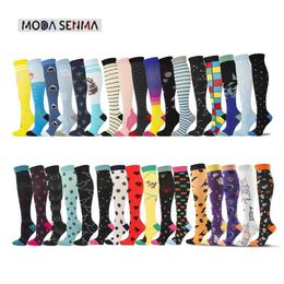 Socks Hosiery Unisex Compression Stockings Nylon Medical Nursing Stockings Outdoor Cycling Fast-drying Breathable Adult Sports Socks Compress Y240504