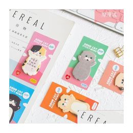 Notes Wholesale 40 Pcs/Lot Cute Animal Cat Memo Pad Cartoon N Times Sticky Stationery Sticker Notebook School Supplies Bookmark Drop D Dhauf