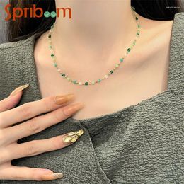 Choker Bead Necklace For Women Geometric Square Necklaces Colourful Neck Chains Jewellery On The Summer Accessories