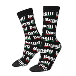 Men's Socks Colourful Motorcycle Club Benellis Basketball Polyester Long For Unisex Breathable