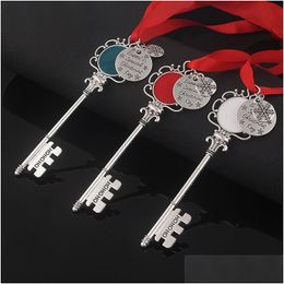 Other Festive & Party Supplies Christmas Snowflake Key Chain Pendant Decoration Magic Santa Claus Xmas Keychain Tree Ornaments Gifts D Dh9Zl
