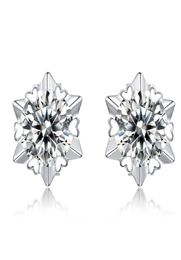 Snowflake Stud Earrings 925 Sterling Silver Jewelry 65mm 10 Carat Diamond Moissanite Earrings For Women Wedding Gift4234538