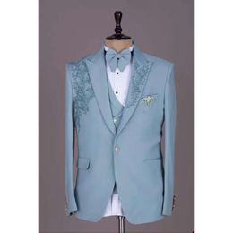 Wedding Suits Pieces Men Three Handsome Tuxedos Casual Applicants Peaked Lapel Suit One Buttons Customized Packets Multi-Scenario Coat Vest Pants