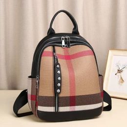 School Bags Women's Leather Backpack High Quality Woman Black Real Cowhide Female Bag Ladies Natural S