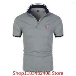 Men's Polos Summer Shirt Street Clothing Men Shirts Casual Short-sleeved Printed Polo Fashion Lapel T-shirt Breathable