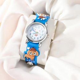 Wristwatches Cute Puppy Print Simple Silicone Quartz Watch