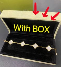 Clover Bracelet For Women Luxury Designer Jewellery Four Leaf Bracelets 18K Gold Silver Plate Agate Diamond Fashion Charm Chain Wedding Gift Party With box
