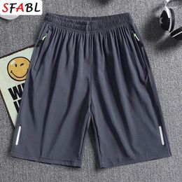 Men's Shorts Summer Casual Men Boardshorts Breathable Beach Elastic Jogging Running Sports Short Pants Zipper Pockets