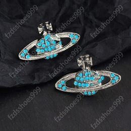 Designer Vivienen Westwoods Jóias Anéis Ocidentais Grande amor Saturno Pins Brincos de pérolas feminino doce fresco picante menina orietta pêssego brincos de coração 15