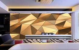 decorative wallpaper geometric wallpapes 3d stereo abstract architectural space gold wallpapers7051389