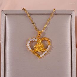 Pendant Necklaces Fashionable And Luxurious Love Couple Rose Necklace Gives Women A Sense Of Light Luxury Niche Design