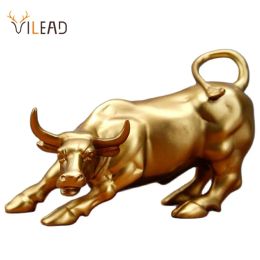 Sculptures Vilead Wall Street Bull Sculptures Statue Animal Figurines Office Desk Decor Modern Art Interior Home Decoration Accessories