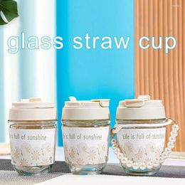 Wine Glasses High-quality Glass Cup With Large Capacity Convenient Bottle Coffee Souvenir Pearl Birthday Gift For Girls S1l1