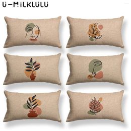 Pillow Nordic Throw Pillowcase Plant Vase Simple Case Decorative 30X50 Linen Beige Cover For Livingroom Bedroom