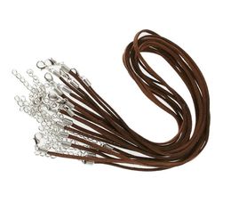 3mm adjustable brown Colour suede velvet leather necklace cord with lobster clasp 100pcslot3245347