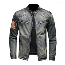 Men's Jackets 2024 For Men Denim Winter Autumn Clothing Coat Biker Motorcycle Varsity Baseball Selling Products