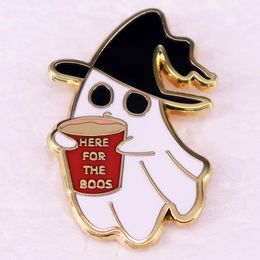 halloween coffee ghost brooch Cute Anime Movies Games Hard Enamel Pins Collect Cartoon Brooch Backpack Hat Bag Collar Lapel Badges