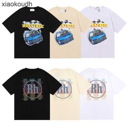 Rhude High end designer clothes for fashion racing design commemorative short sleeve T-shirt Angeles street men and women loose half sleeve With 1:1 original labels