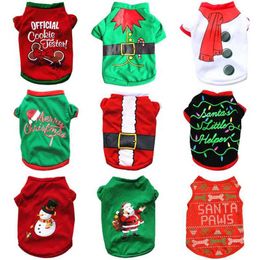 Dog Apparel Christmas dog clothing New Year pet small and medium-sized Chihuahua shirt warm Yorkshire H240506