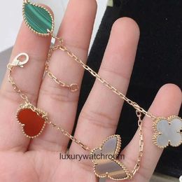 Vancleff High End Jewellery bangles for womens Bracelet V Gold Plated Love Butterfly Jade Marrow Fritillaria Lucky Five Flower Bracelet Original 1:1 With Real Logo box