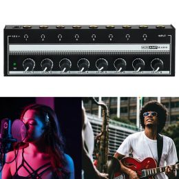 Amplifiers HA800 Stereo Audio Amplifier UltraCompact 8 Channel Portable Headphone Volume Amplifier with Power Adapter for Studio and Stage