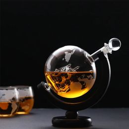 Glass Wine Set Whiskey Decanter Crystal Vodka Spirit Dispenser Bar Party Interior Decoration Art Glassware Spherical Sailboat 240429