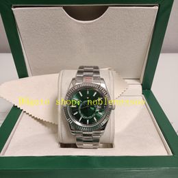 25 Style Mens With Box Automatic Watch Men's 42mm 336934 Green Dial Fluted Bezel 904L Stainless Steel Bracelet 326934 Yellow Gold Everose Mechanical Sport Watches