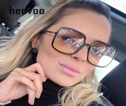 Sunglasses Square Women Shades Oversized Eyeglasses Gradient Lens Vintage Antiblue Light Glasses Frame Oculos Female Points7235792