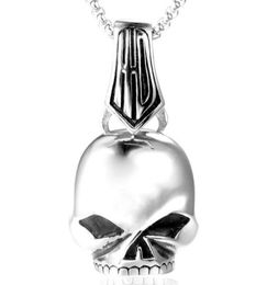 Punk StylNew Hiphop Men 316L Stainless Steel Punk Skull Pendant Fashion Motorcyclist Rock Jewellery Necklace Accessories73381272933202